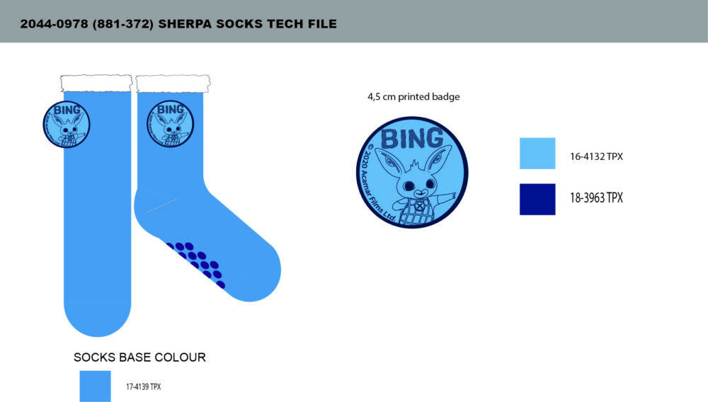 Bing bunny anti-slip warm winter socks for kids - sherpa socks - navy blue - 23-26
