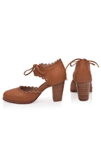 Dance Queen Scalloped Leather Heels