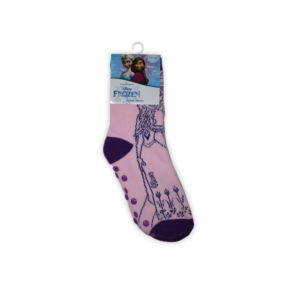 Kids' ankle socks with anti-slip - Ice magic - full boot - light purple - 27-30