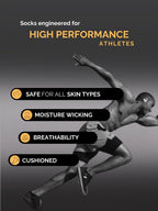 Athlete in high-performance socks during an intense workout.