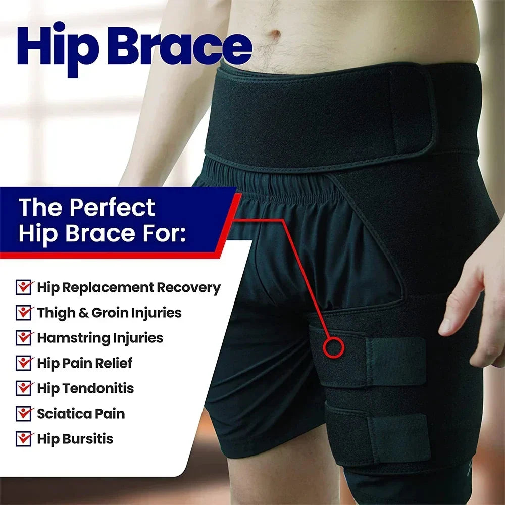 Adjustable Hip & Thigh Compression Sleeve Black