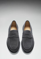 Slate Grey Suede Loafers, Welted Leather Sole