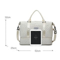 Duffle Gym Shoulder Lightweight Travel Bag (White)