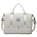 Duffle Gym Shoulder Lightweight Travel Bag (White)