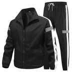 Men’s Breathable Reflective Running Tracksuit Set for Training