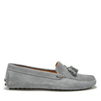 Women's Tasselled Driving Loafers, slate grey suede