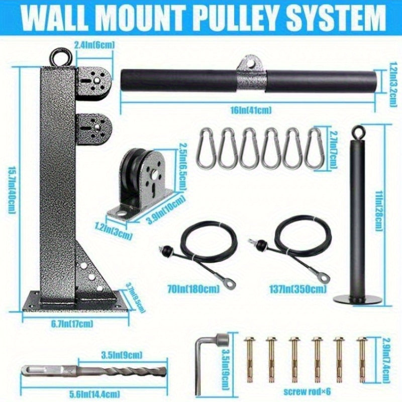 Wall Mounted Cable Pulley Gym System