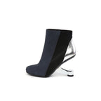 Color Block Leather Ankle Boots