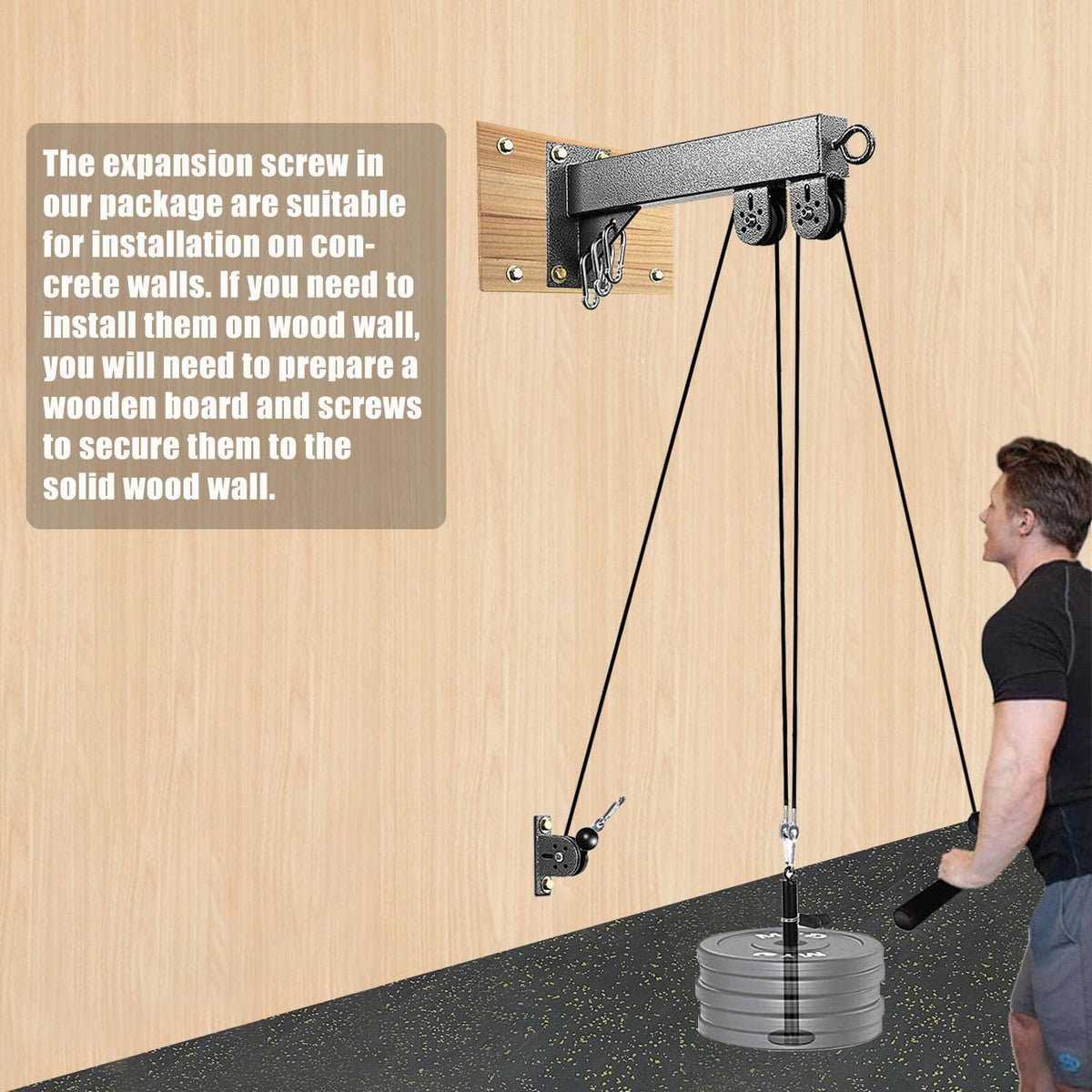 Wall Mounted Cable Pulley Gym System