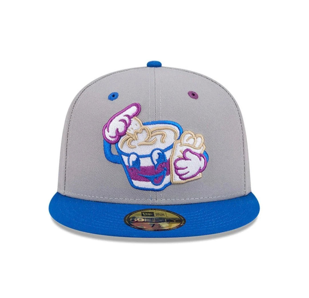 New Era Akron RubberDucks 59FIFTY – grå och blå keps