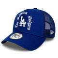 New Era Los Angeles Dodgers 9FORTY Trucker Woodmark – blå keps