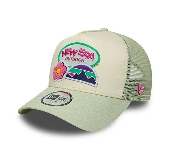 New Era Outdoor Youth Trucker – mintgrön ungdomskeps