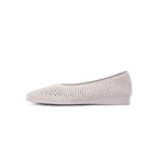 Heart Mesh Knit Square Toe Wedge Flats – Washable Breathable Work Shoes