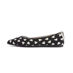 Heart Print Pointed Toe Comfortable Flats – Seamless Knit Ballet Flats