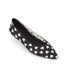 Heart Print Pointed Toe Comfortable Flats – Seamless Knit Ballet Flats