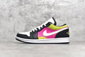 Air Jordan 1 Low svart rosa gul vit herr