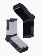 Pro+ PowerFit Athlete-Grade Performance Compression Sports Socks Crew Length - Pack of 2 Black, Grey
