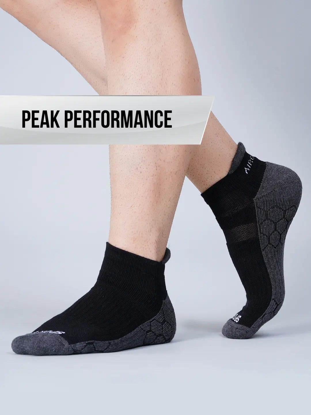 Pro+ PowerFit Athlete-Grade Performance Compression Sports Socks – Ankle Length – Pack of 3 Black