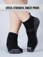 Pro+ PowerFit Athlete-Grade Performance Compression Sports Socks – Ankle Length – Pack of 3 Black