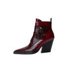 Sleek Crocodile Embossed Pointed Toe Boots