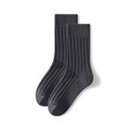 Women's Solid Thick Ribbed Vertical Pattern Mid-Calf Socks - All-Season Single Pair