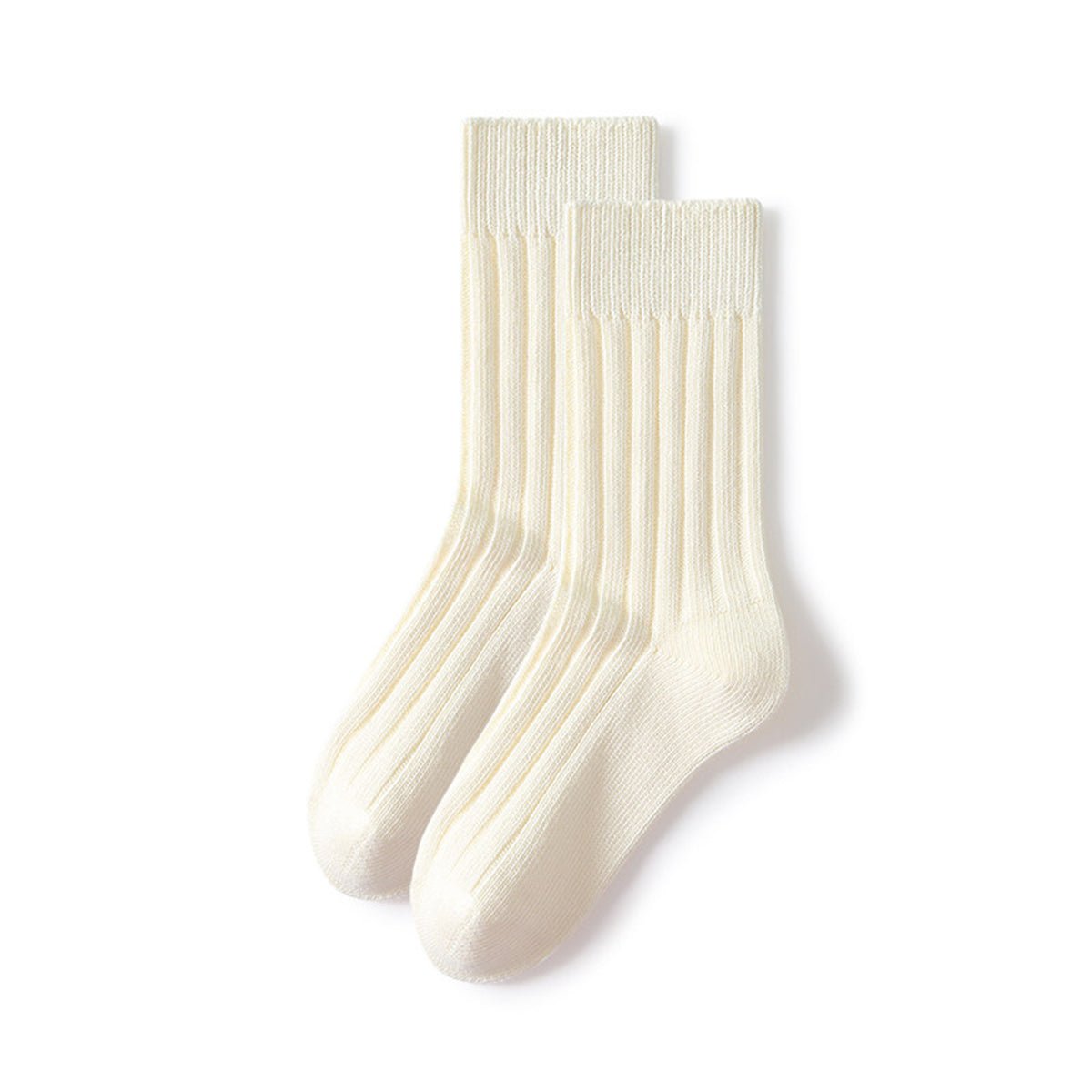 Women's Solid Thick Ribbed Vertical Pattern Mid-Calf Socks - All-Season Single Pair