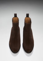 Women's Brown Suede Chelsea Boots, Welted Leather Sole